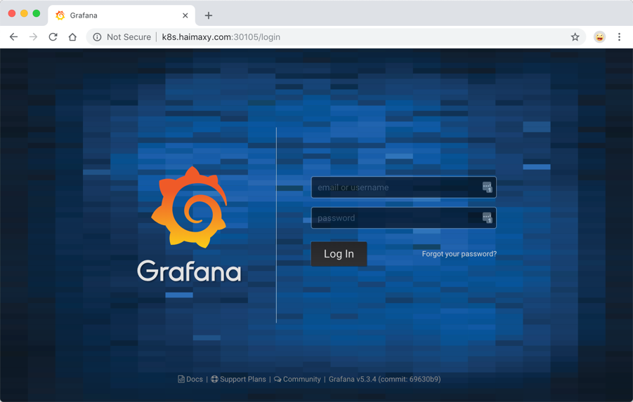 grafana login