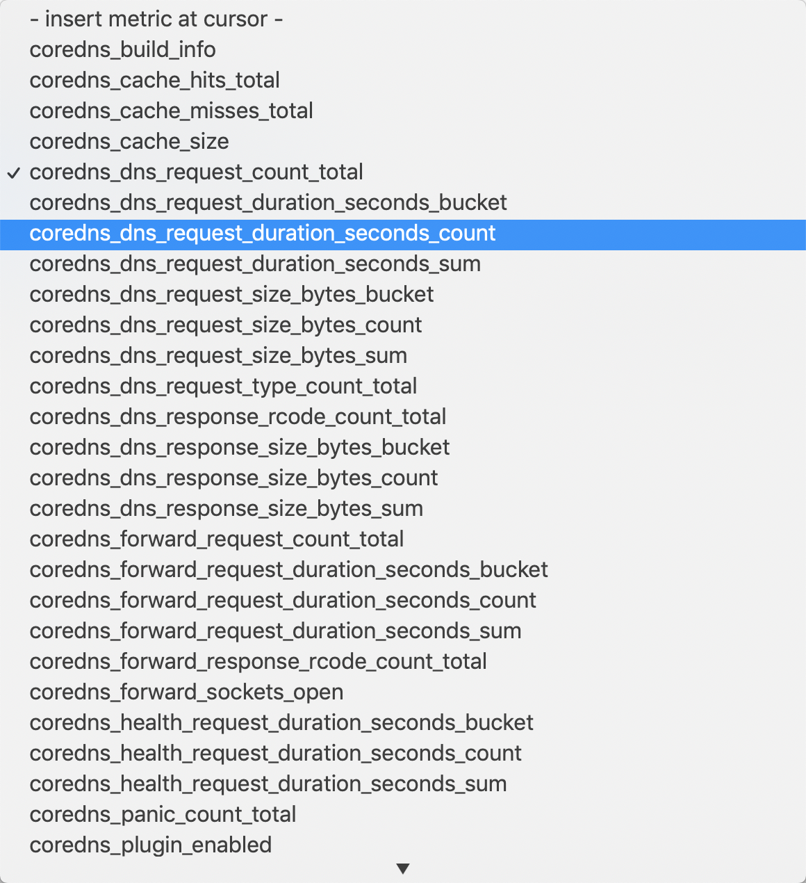 prometheus webui coredns metrics