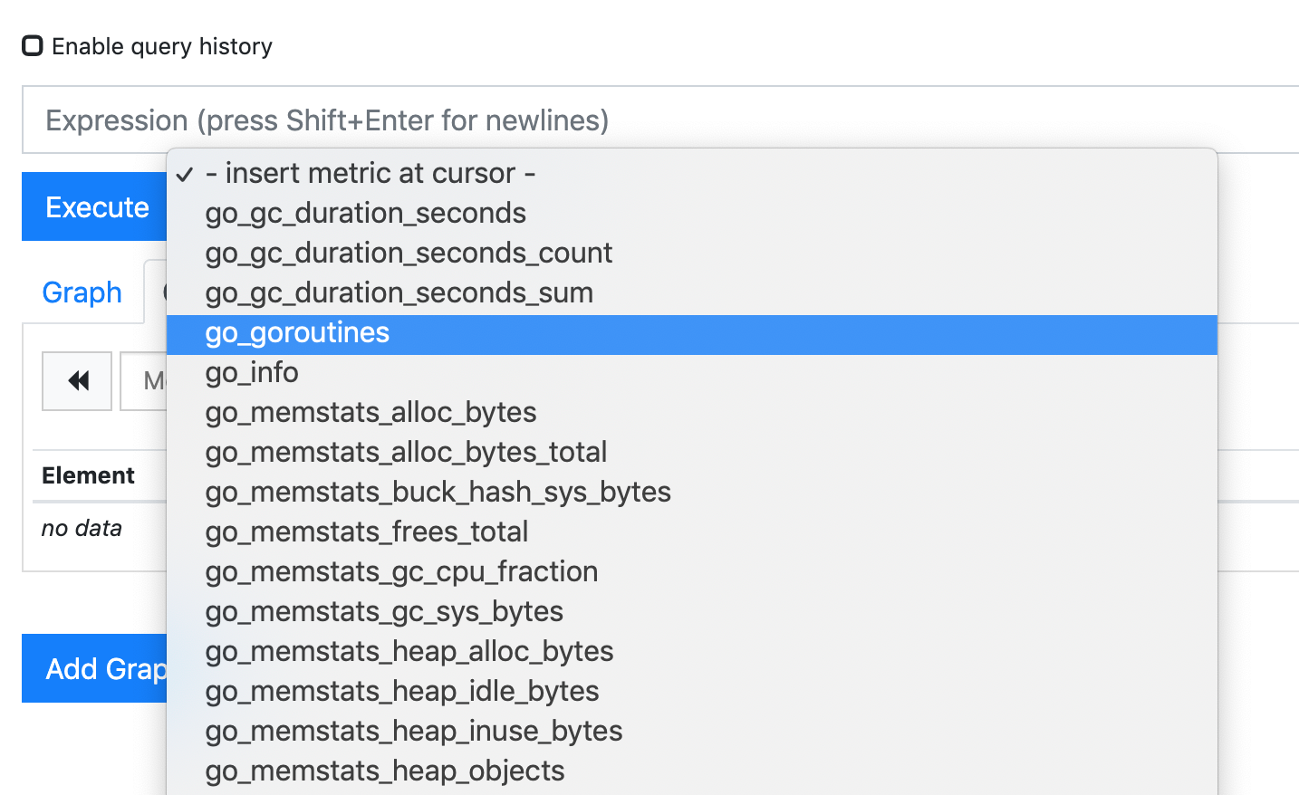 prometheus webui metrics